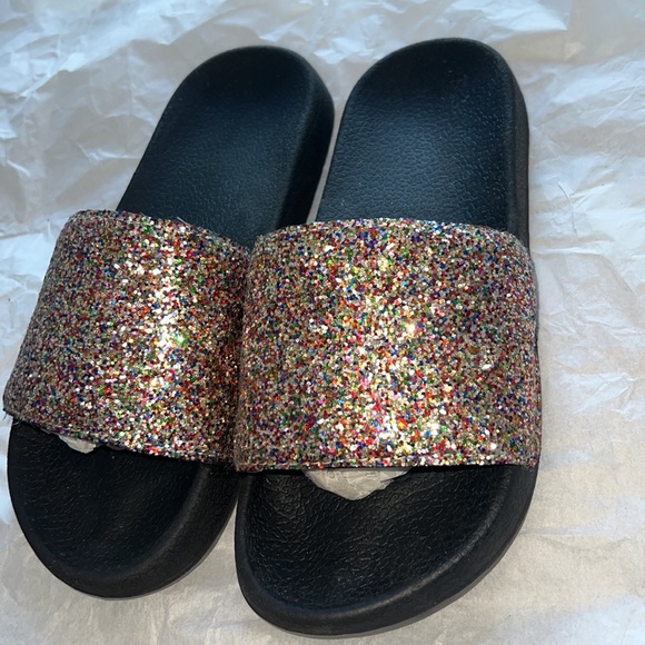 Big Kids Slides (Multicolor Sparkles and Black) - Picture 4 of 7
